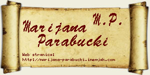 Marijana Parabucki vizit kartica